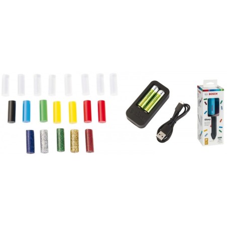 Stylo à colle sans fil Bosch Piles rechargeables 2.0AH Bâton de colle 20mm - Ø : 7 mm