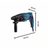 Marteau perforateur 720W 2 Joules SDS + Tige de profondeur Poignée supplémentaire + Mallette BOSCH Professional GBH 2