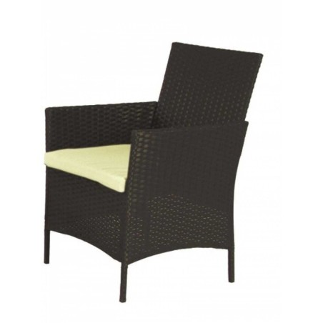 Salon de jardin 2 fauteuils + Canapé + Table basse en resine effet rotin KZ GARDEN