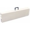 Banc de jardin 183x28xH42cm Blanc pliant Polypropylène Haute Résistance Camping Réceptions festivals évènements KZ GARDEN