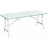Table rectangulaire blanche 180x75xH72cm pliante Résine effet rotin Camping Réceptions festivals évènements KZ GARDEN