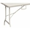 Table rectangulaire blanche 180x75xH72cm pliante Résine effet rotin Camping Réceptions festivals évènements KZ GARDEN