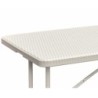 Table rectangulaire blanche 180x75xH72cm pliante Résine effet rotin Camping Réceptions festivals évènements KZ GARDEN