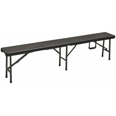 Banc de jardin noir 180x25xH43 pliable Haute résistance Camping Réceptions festivals évènements KZ GARDEN