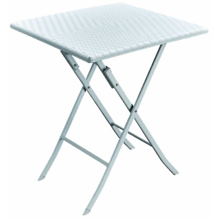 Table carrée Blanche 61x61xH73cm Pliante Résine Camping Jardin Réceptions Festivals Evenements KZ GARDEN