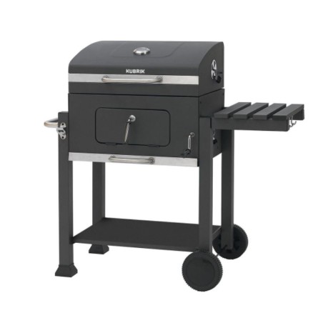 Barbecue charbon de bois KUBRIK à Couvercle Thermostat Tiroir de cendres 2 roues et 2 pieds