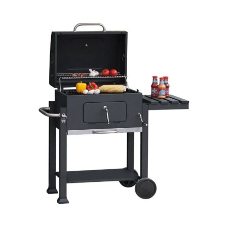 Barbecue charbon de bois KUBRIK à Couvercle Thermostat Tiroir de cendres 2 roues et 2 pieds