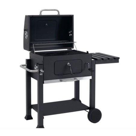 Barbecue charbon de bois KUBRIK à Couvercle Thermostat Tiroir de cendres 2 roues et 2 pieds