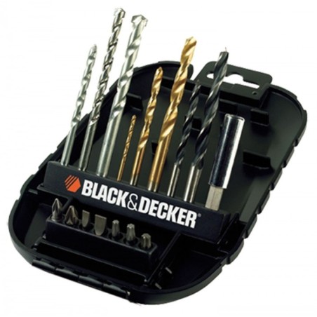 Coffret 16 pièces Forets Titane et embouts de vissage Black + Decker A7186