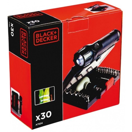 Kit 35 pièces Black + Decker A7224 SOS Torche/Gilet/Accessoires