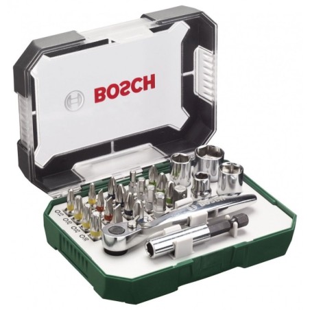 Coffret 26 pièces Bosch 2607017322 Embouts de vissage + Clé à Cliquet
