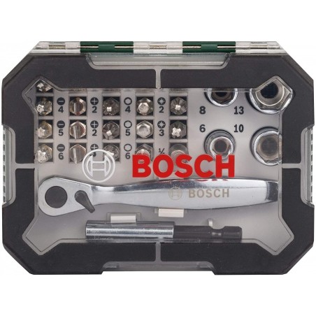 Coffret 26 pièces Bosch 2607017322 Embouts de vissage + Clé à Cliquet