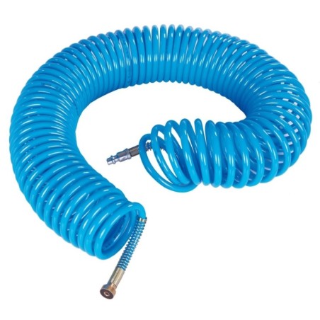 Tuyaux air comprimé PU 15 mètres 12 bar 2 raccords + 2 écrous fraisés