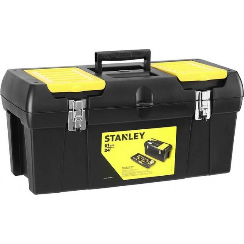Boite à Outils L41xP18x20 cm + 2 Organiseurs Couvercle - Robuste Poignée Articulée STANLEY