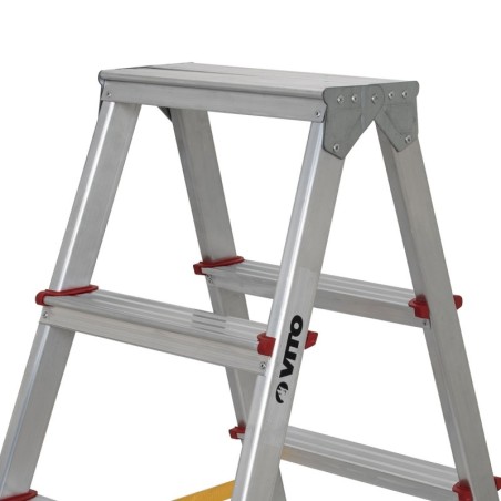 Escabeau 2 x 4 marches en Aluminium Charge 150 kg Hauteur 0,90 m VITO
