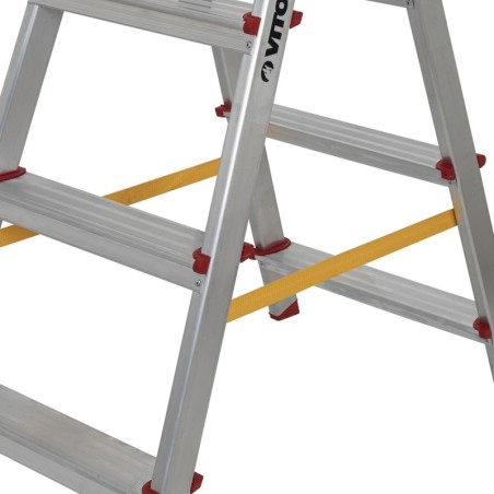 Escabeau 2 x 4 marches en Aluminium Charge 150 kg Hauteur 0,90 m VITO