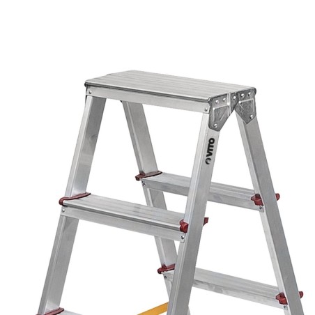 Escabeau en aluminium 2 X 5 marches Charge 150 kg Hauteur 1,14 m VITO Fabriqué en Europe