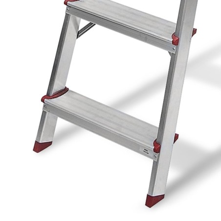 Escabeau en aluminium 2 X 5 marches Charge 150 kg Hauteur 1,14 m VITO Fabriqué en Europe