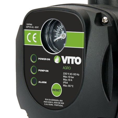 Régulateur de pression avec manomètre 1.5 - 10 bar 230V IP65 VITO