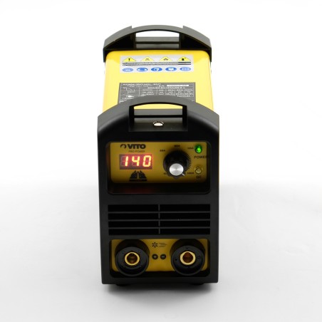 Poste à souder inverter 140 Ampères + Cagoule LCD 9/13 + Lot 12 électrodes Acier Ø 2.5mm gants de soudure VITO