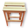 Escabeau Tabouret Marchepied 3 marches pliantes Bois massif 2en1