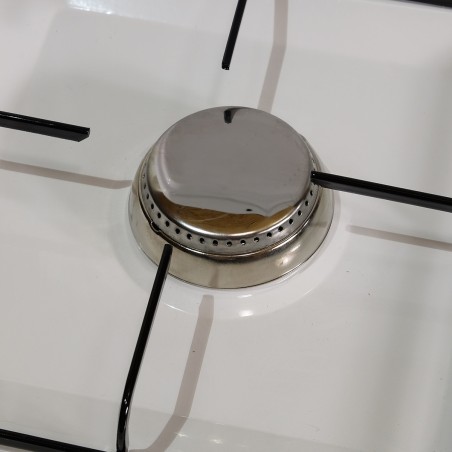 Plaque de cuisson gaz portable 2 feux 3200W Réchaud à gaz butane ou propane Blanc laqué Couvercle