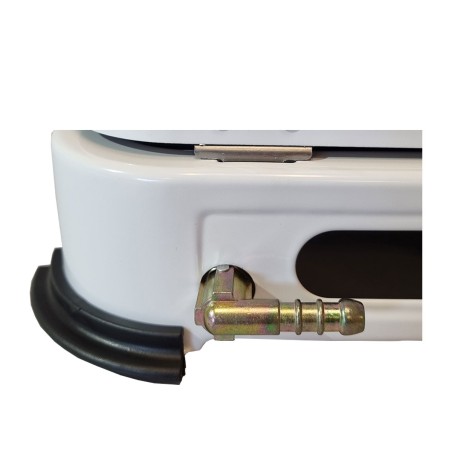 Plaque de cuisson gaz portable 2 feux 3200W Réchaud à gaz butane ou propane Blanc laqué Couvercle
