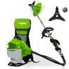 Débroussailleuse Thermique 47cm³ Coupe Ø25cm + Lame et fil nylon Réservoir 1L Autonomie 1h30 Port Sac à dos VITO Professionnel