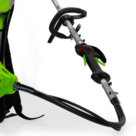 Débroussailleuse Thermique 47cm³ Coupe Ø25cm + Lame et fil nylon Réservoir 1L Autonomie 1h30 Port Sac à dos VITO Professionnel