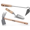 Kit 3 outils de jardin Manche bois Inox et Fer forgés à la main Haute qualité VITO