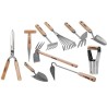 Kit 10 outils de jardin Manche bois Inox et Fer forgés à la main Haute qualité VITO