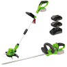 Pack 2 outils 20V Coupe Bordure + Taille Haies + 2 Batteries Lithium 2.0Ah + Jeu de 20 lames + Chargeur VITO
