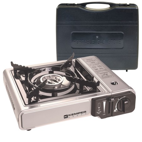 Réchaud à gaz 2200W Allumage piezo Double système de sécurité Mallette KEMPER