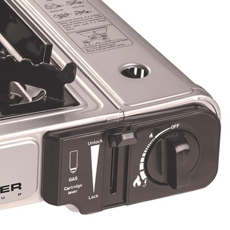 Réchaud à gaz 2200W Allumage piezo Double système de sécurité Mallette KEMPER