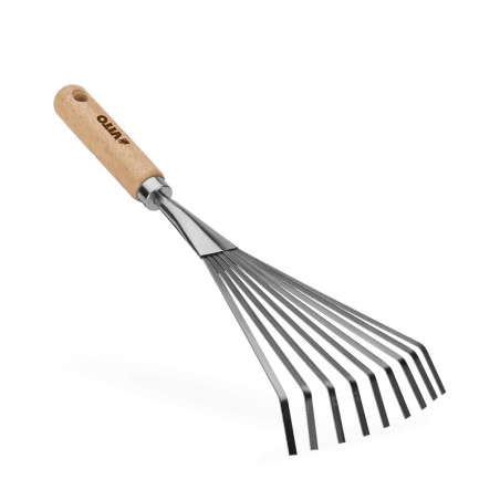 Kit 12 outils de jardin Manche bois Inox et Fer forgés à la main haute qualité traditionnelle  VITO