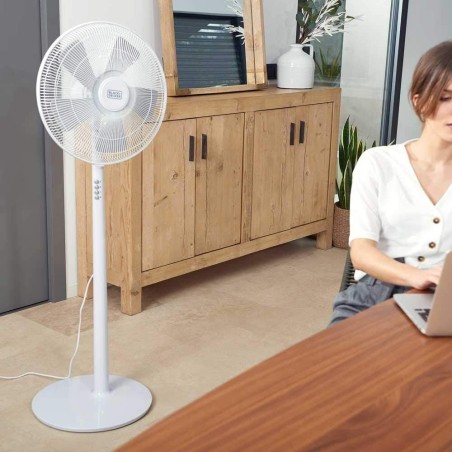 Ventilateur sur Pied 60W Ø40cm 3 vitesses Oscillation/inclinaison réglable BLACK & DECKER