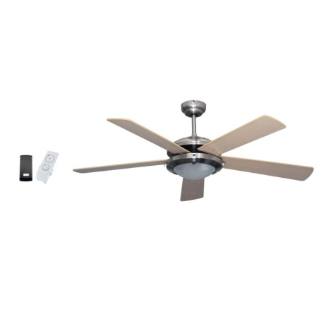 Ventilateur Plafonnier Eclairage 5 pales 60 W 3 vitesses Ø 130 cm Télécommande NIKLAS