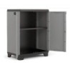 Armoire basse de Rangement Multifonctions Résine Étagères et Pieds 39 x 68 x 90 cm KETER