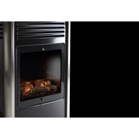 Chauffage à gaz 3.4 KW mobile Effet feu + Tuyau gaz + Détendeur butane Manhattan SAHARA