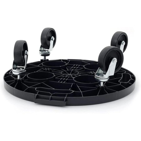 Support à roulettes rond diamètre 40 x 12,5 cm 4 roues Capacité max 275 kg Plantes Meubles ou matériel lourd KZ GARDEN