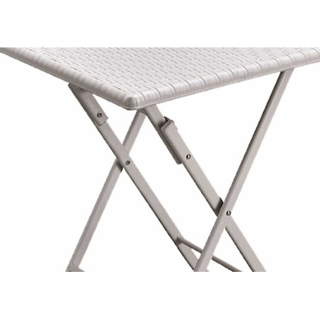 Table de jardin carrée Blanche 61x61xH73cm Camping Réceptions Festivals KZ GARDEN