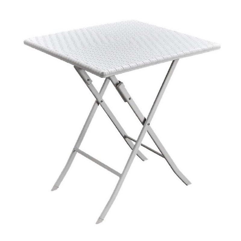 Table de jardin carrée Blanche 61x61xH73cm Camping Réceptions Festivals KZ GARDEN