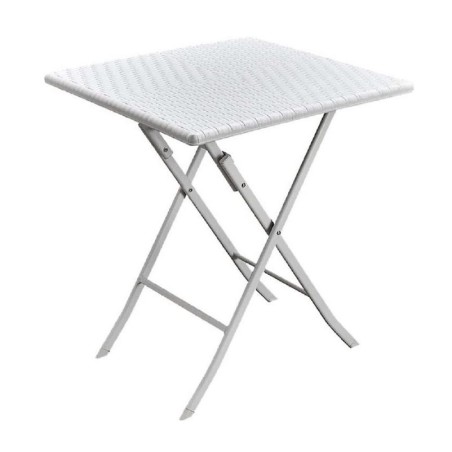 Table de jardin carrée Blanche 61x61xH73cm Camping Réceptions Festivals KZ GARDEN