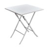 Table de jardin carrée Blanche 61x61xH73cm Camping Réceptions Festivals KZ GARDEN