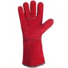 Gant de soudeur anti chaleur SINGER taille10 croute rouge doublee manchette 15cm