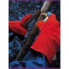 Gants cuir anti chaleur pour soudeur Taille10 Manchette 15cm - Gants de protection thermique travaux à haute température