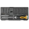 Coffret 30 pièces Magnétiques Tournevis Porte embouts + 20 Embouts de Vissage + 9 Douilles VITO