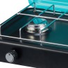 Plaque de cuisson gaz 2 feux 2350W Cuisinière à gaz portable, Plaque à gaz Butane/Propane Bruleurs inox tuyau gaz INTEC