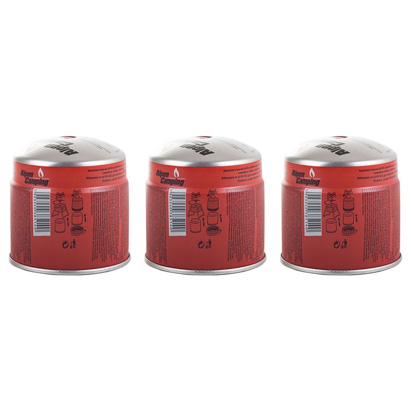 ALPEN - Pack 3 cartouches gaz 190g Butane Propane perçable sécurité stop-gaz