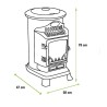Poêle à gaz fonte 3.4kW Noir Effet feu Chauffage d'appoint gaz Autonomie 60h-93h INTEC